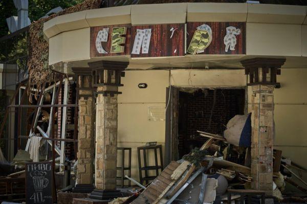 Взорванное кафе «Сепар» в Донецке