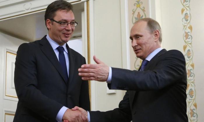 Президенты Сербии и России Александр Вучич и Владимир Путин