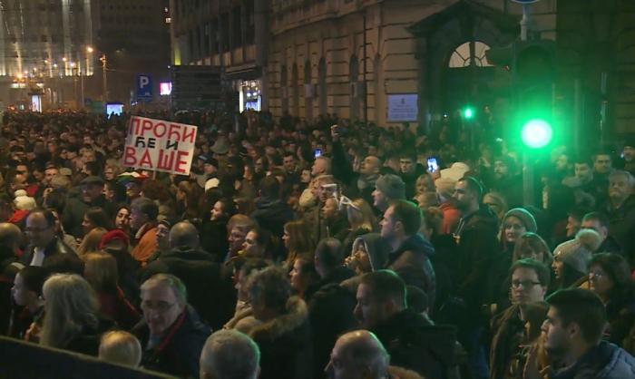 Уличные протесты в Сербии