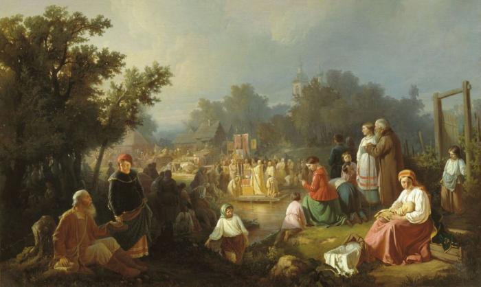 Картина Ивана Трутнева «Крестный ход на водосвятие»