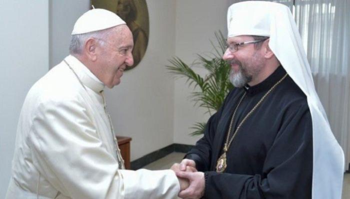 Предводитель УГКЦ Шевчук и Папа Римский