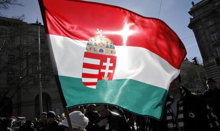 Венгерский флаг на Закарпатье