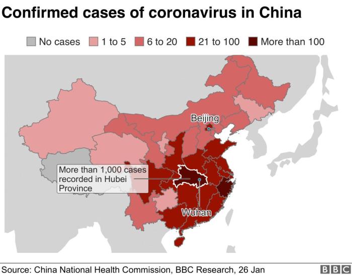 Распространение короновируса в Китае