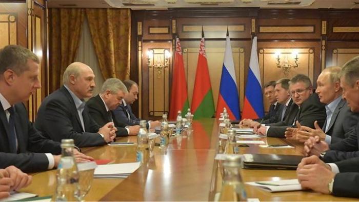 Президенты России и Беларуси на переговорах в Сочи