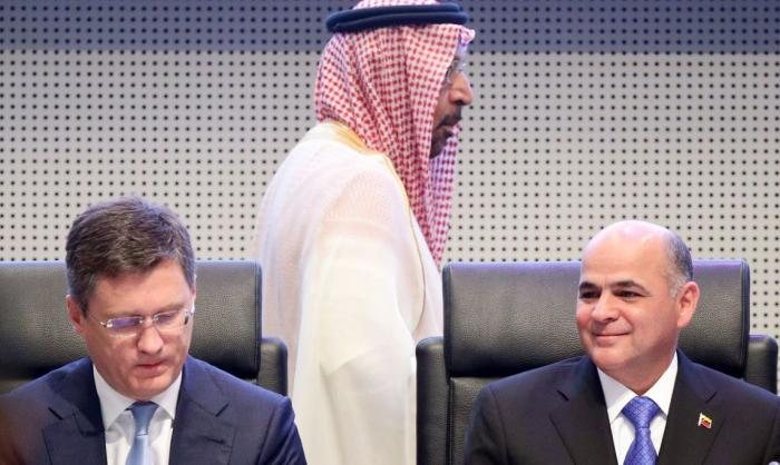 Сессия ОПЕК, министры энергетики России, Саудовской Аравии и Венесуэлы. Фото Reuters