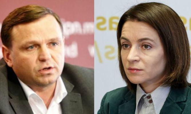 Лидеры молдавской оппозиции Андрей Нэстасе и Майя Санду