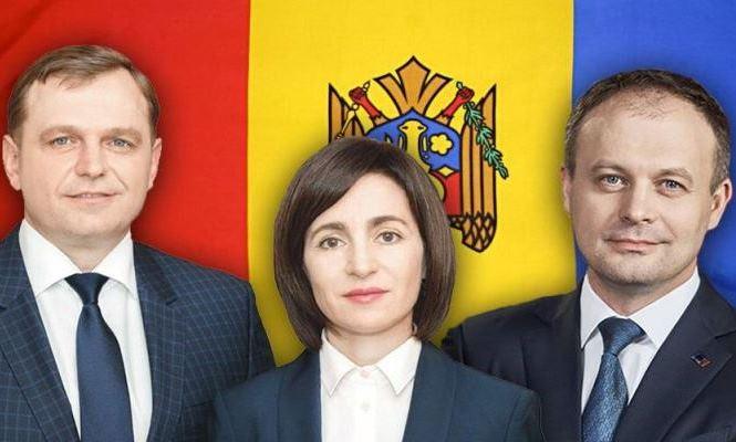 Лидеры молдавской оппозиции Андрей Нестасэ, Майя Санду и Андриан Канду