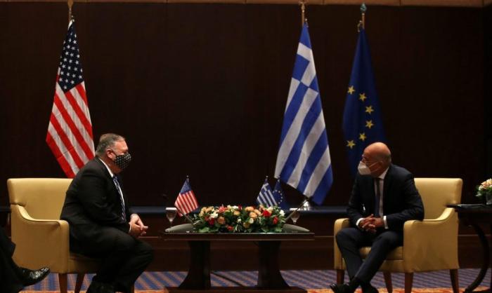 Госсекретарь США Помпео и премьер-министр Греции Мицотакис