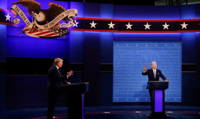 Предвыборные дебаты кандидатов в президенты США Дональда Трампа и Джозефа Байдена