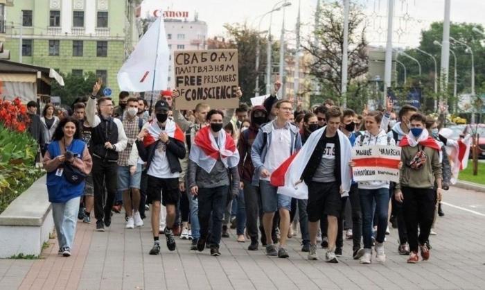 Манифестация студентов в Белоруссии