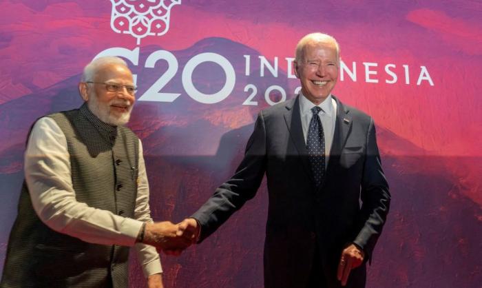 Джо Байден и Нарендра Моди на саммите G20