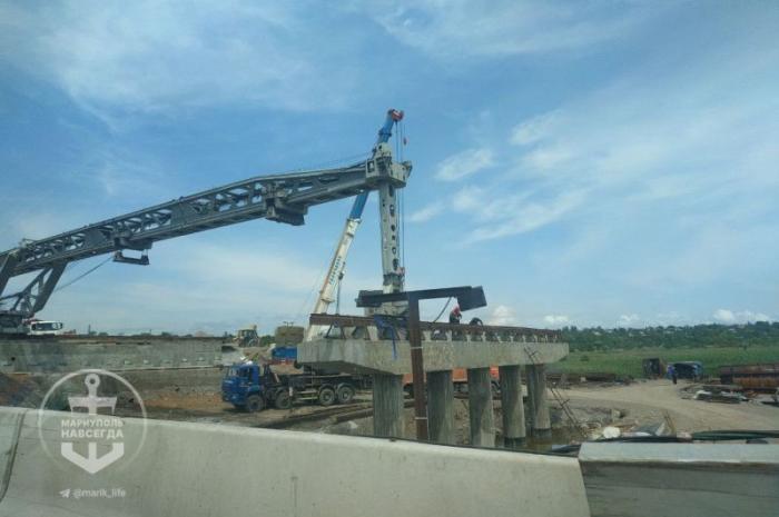 Работы на мосту возле Азовстали, телеграм-канал: Мариуполь навсегда