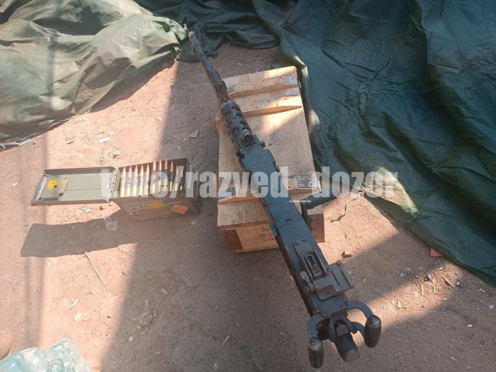 Трофейный пулемёт M2 Browning (американского производства), захваченный на позициях ВСУ под Купянском