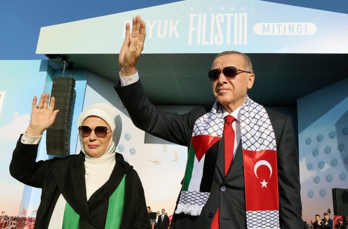 Эрдоган выступает на "Великом палестинском митинге"