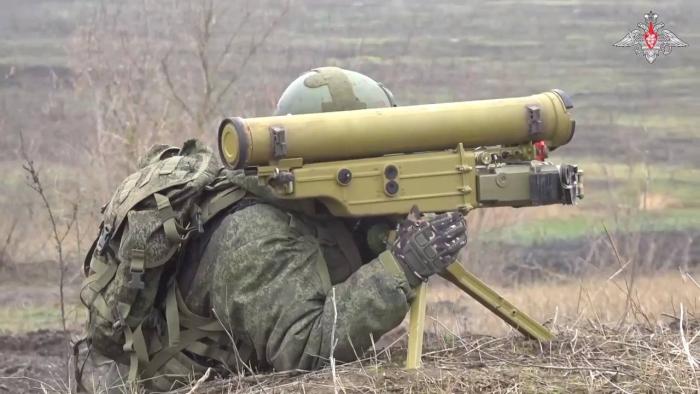 Работа расчёта ПТРК 9К115 «Метис» в зоне проведения СВО