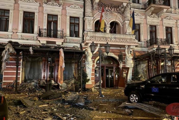 последствия прилёта Искандеров по отелю Бристоль в Одессе