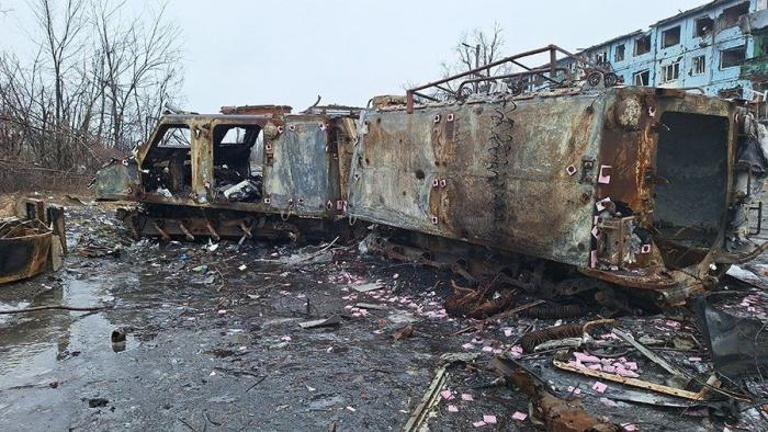 разбитая техника ВСУ в Димитрове, источник Телеграм-канал Военкор Астрахань