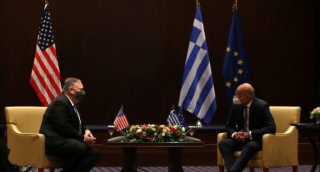 Госсекретарь США Помпео и премьер-министр Греции Мицотакис