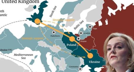 21 января Лондон сделал предложение Украине и Польше, от которого вассалы не смогут отказаться: создать тройственный союз против России. Министр иностранных дел Великобритании даже изобразил это в Твиттере на карте.