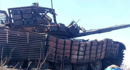 Уничтоженный Т-72М1 ВСУ на подступах к Работино