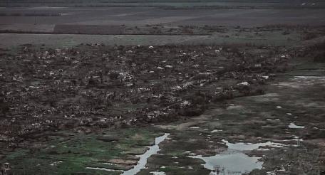 Панорама Марьинки, на окраинах которой добивают последние позиции ВСУ. Населённого пункта де-факто уже не существует