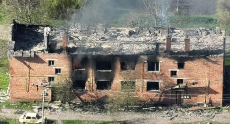 последствия ударов РСЗО по ПВД ВСУ в Мирополье Сумской области