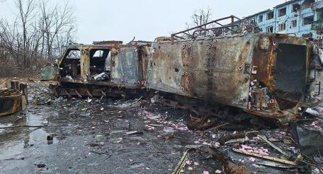 разбитая техника ВСУ в Димитрове, источник Телеграм-канал Военкор Астрахань