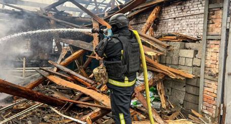 Великий Бурлук Харьковской области, последствия удара Гераней, источник Телеграм-канал Хроники Гераней