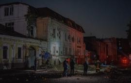 последствия удара рядом с нацистским клоповником на Рымарской в Харькове