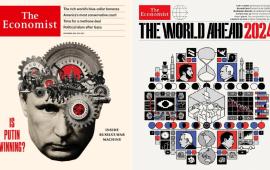 Свежая обложка The Economist не требует привлечения экспертов по дешифровкке пиктограмм для того, чтобы понять, что у России, в отличие от Запада, всё идет как надо