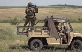 самодельная зенитная установка, состоящая из спарки пулемётов ПКТ на шасси мотовездехода Desertcross 1000-3 у десантников 56-го десантно-штурмового полка ВДВ на Ореховском направлении