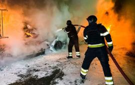 тушение газовоза в Херсоне, источник Телеграм-канал Хроники Гераней