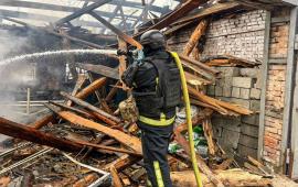 Великий Бурлук Харьковской области, последствия удара Гераней, источник Телеграм-канал Хроники Гераней