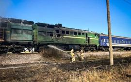 последствия удара Герани по локомотиву в Баштанском районе Николаевской области, источник МАХ-канал Хроники Гераней